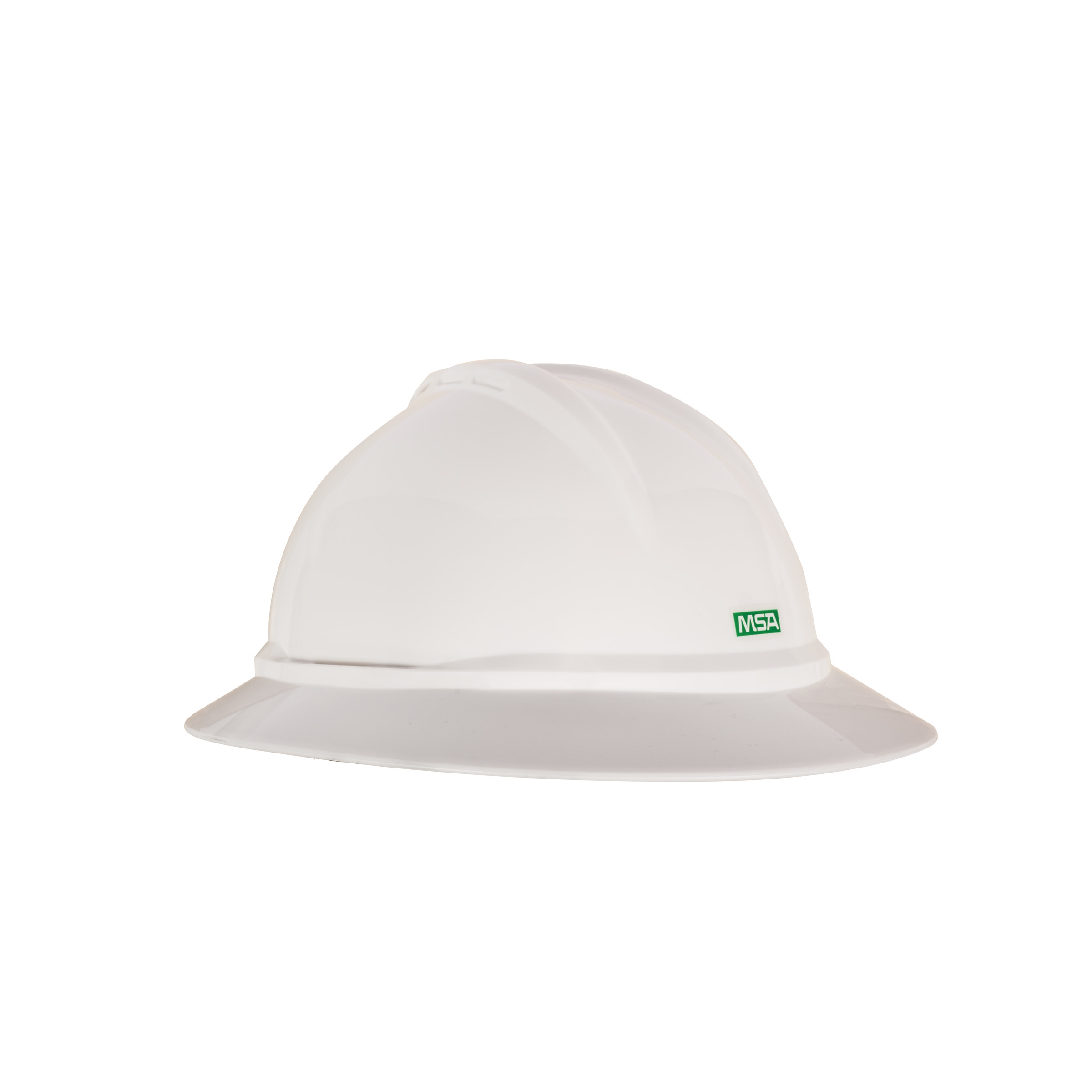 V-Gard 500 Hat, White Non-Vented, 6-Point Fas-Trac III